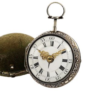 German quarter repeating coach clock with alarm Circa 1740