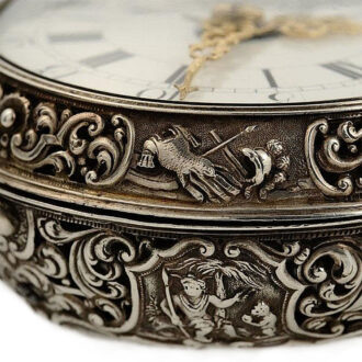 German quarter repeating coach clock with alarm Circa 1740