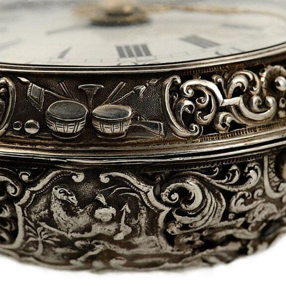 German quarter repeating coach clock with alarm Circa 1740 German quarter repeating coach clock with alarm Circa 1740