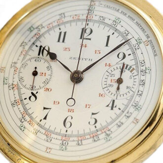 Swiss gold chronograph and tachometer watch Circa 1917