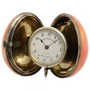 American silver enamel egg form pocket watch Circa 1920