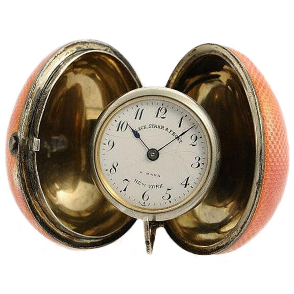 American silver enamel egg form pocket watch Circa 1920