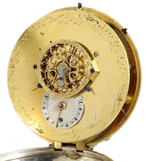 Swiss small silver coach clock with calendar Circa 1780