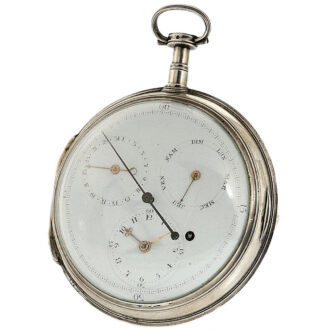 Swiss small silver coach clock with calendar Circa 1780