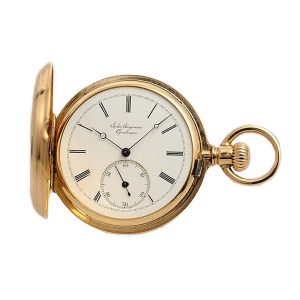 Danish gold small hunting cased pocket watch Circa 1875