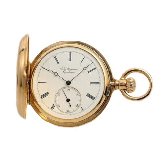 Danish gold small hunting cased pocket watch Circa 1875