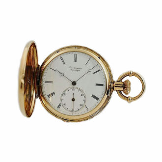 Danish small 18K gold hunting cased pocket watch Circa 1866