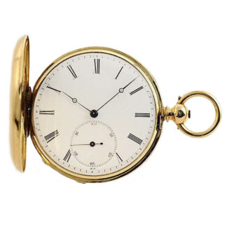 Danish rare 18K gold hunting cased pocket watch Circa 1861
