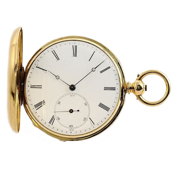 Danish rare 18K gold hunting cased pocket watch Circa 1861
