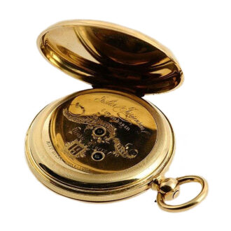 Danish rare 18K gold hunting cased pocket watch Circa 1861