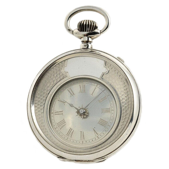 Swiss silver cylinder watch glazed on both sides Circa 1885 Swiss silver cylinder watch glazed on both sides Circa 1885