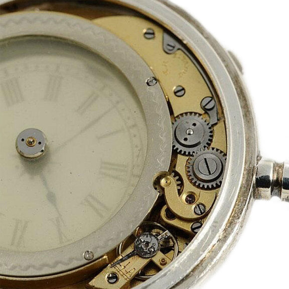 Swiss silver cylinder watch glazed on both sides Circa 1885 Swiss silver cylinder watch glazed on both sides Circa 1885