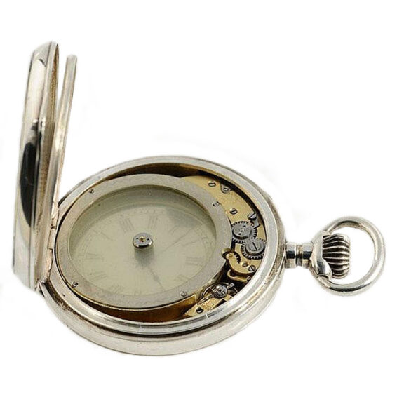 Swiss silver cylinder watch glazed on both sides Circa 1885 Swiss silver cylinder watch glazed on both sides Circa 1885