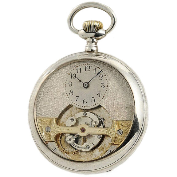 Swiss rare silver lever Poor Man’s Tourbillon Circa 1900