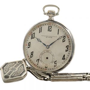 Swiss Art Nouveau watch with matching chatelaine Circa 1914