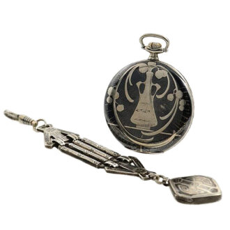 Swiss Art Nouveau watch with matching chatelaine Circa 1914