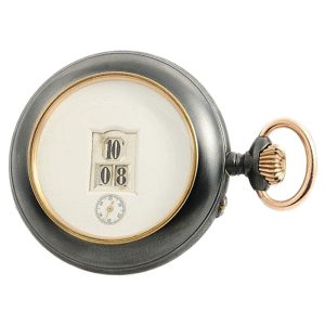 Swiss remarkable watch with digital time indicator Circa 1900