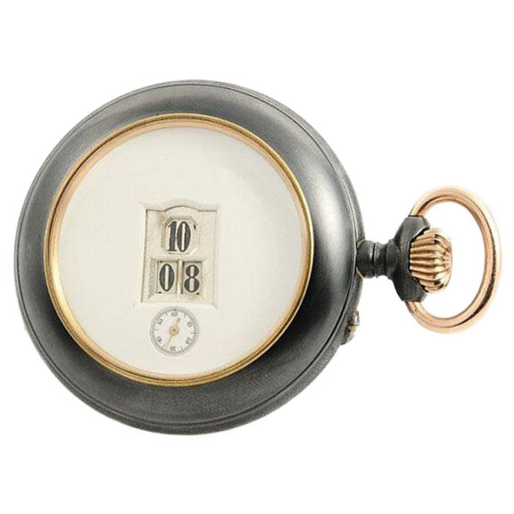Swiss remarkable watch with digital time indicator Circa 1900