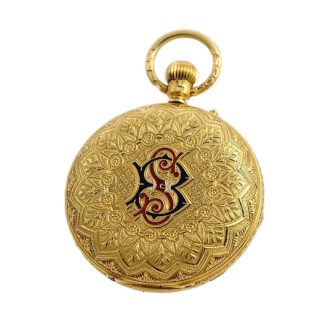 English decorative pocket watch with original box Circa 1860