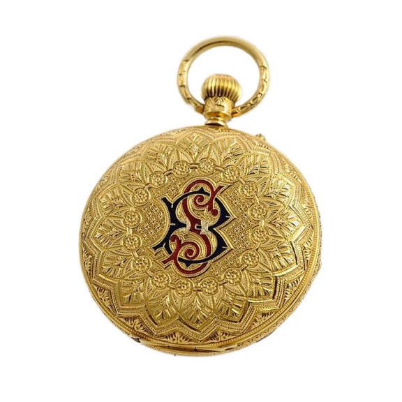 English decorative pocket watch with original box Circa 1860 English decorative pocket watch with original box Circa 1860