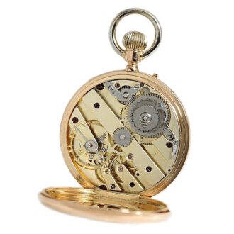 Swiss gold pocket watch with unusual crown wind Circa 1880