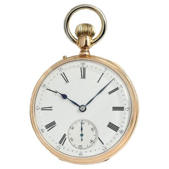 Swiss gold pocket watch with unusual crown wind Circa 1880