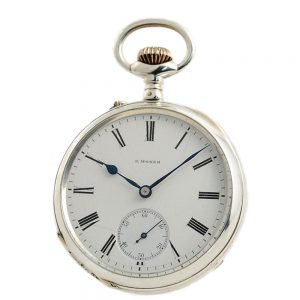 Rare Swiss pocket watch with unusual crown wind Circa 1900