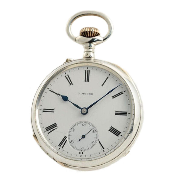 Rare Swiss pocket watch with unusual crown wind Circa 1900