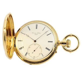 Swiss 18K gold heavy hunting cased pocket watch Circa 1870