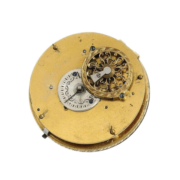 French verge watch with regulator dial and calendar Circa 1790 French verge watch with regulator dial and calendar Circa 1790