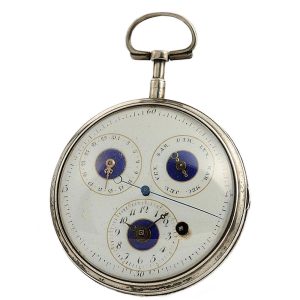 French verge watch with regulator dial and calendar Circa 1790