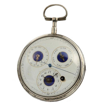 French verge watch with regulator dial and calendar Circa 1790