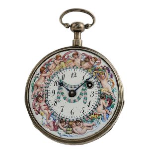 German silver quarter repeating verge pocket watch Circa 1790