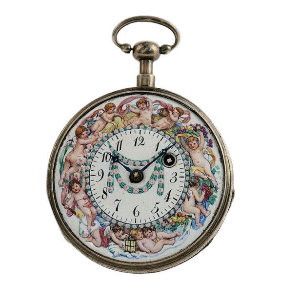 German silver quarter repeating verge pocket watch Circa 1790 German silver quarter repeating verge pocket watch Circa 1790