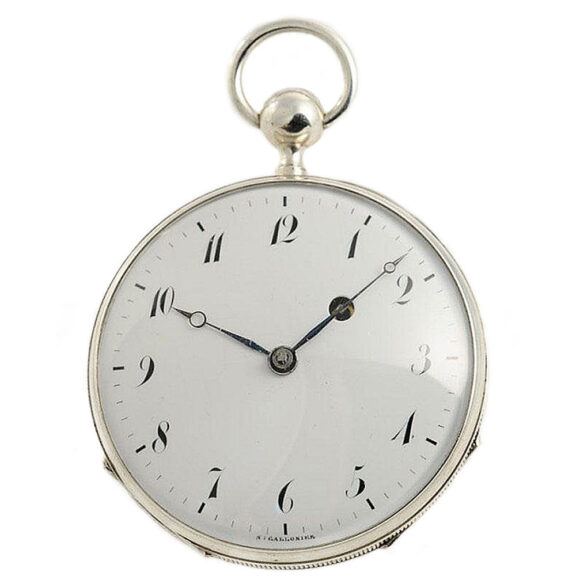 French rare silver quarter repeating pocket watch Circa 1820