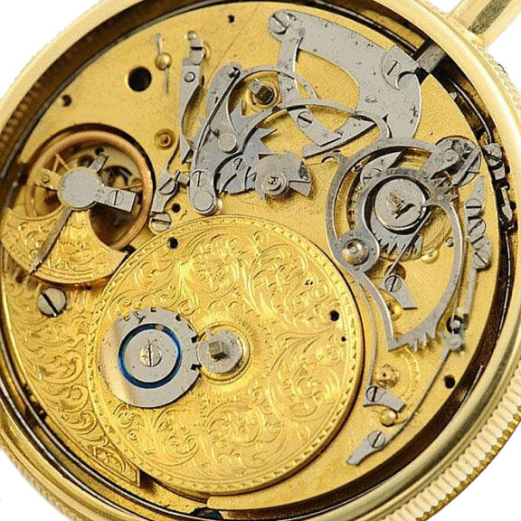 Swiss gold quarter repeating musical watch Circa 1830 Swiss gold quarter repeating musical watch Circa 1830