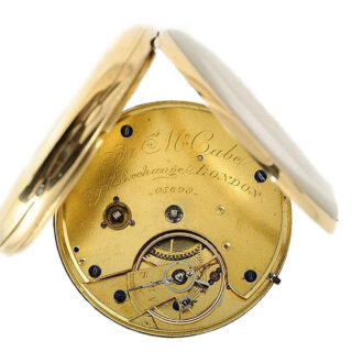 Fine English 18K gold open faced lever watch Circa 1867