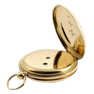 Fine English 18K gold open faced lever watch Circa 1867