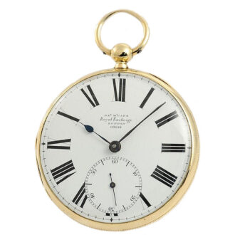 Fine English 18K gold open faced lever watch Circa 1867