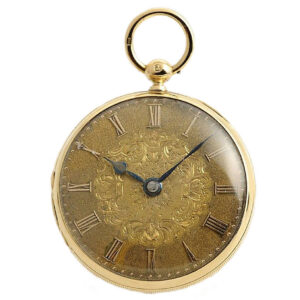 Rare English 18K gold open faced lever watch Circa 1861