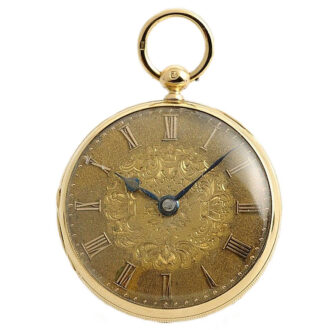 Rare English 18K gold open faced lever watch Circa 1861