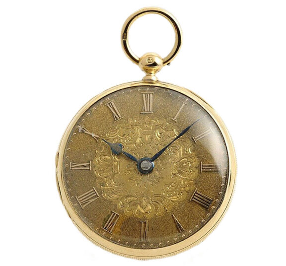 Rare English 18K gold open faced lever watch Circa 1861
