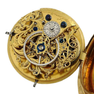 English copper skeletonized verge pocket watch Circa 1770