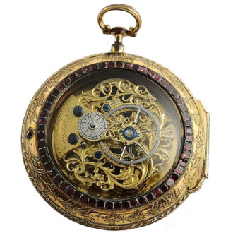 English copper skeletonized verge pocket watch Circa 1770