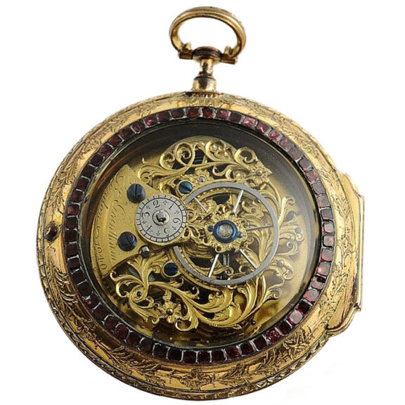 English copper skeletonized verge pocket watch Circa 1770 English copper skeletonized verge pocket watch Circa 1770