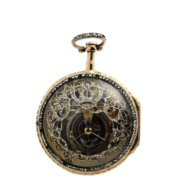 French gold skeletonized verge pocket watch Circa 1780 French gold skeletonized verge pocket watch Circa 1780