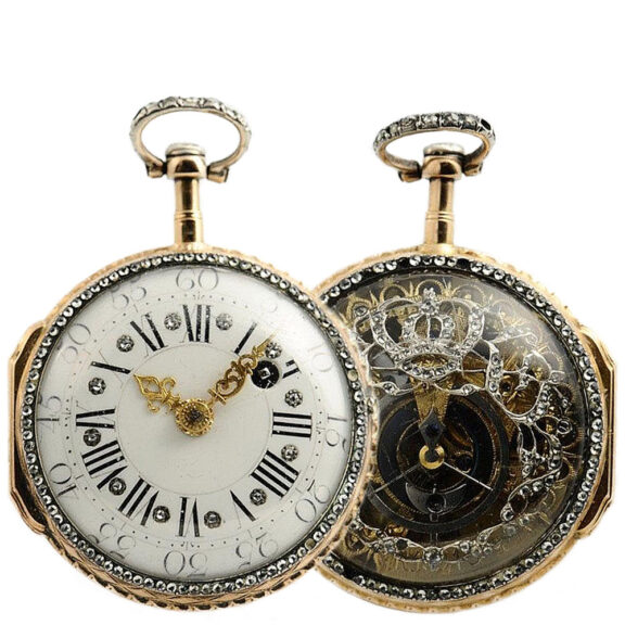 French gold skeletonized verge pocket watch Circa 1780 French gold skeletonized verge pocket watch Circa 1780