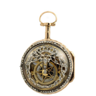 French gold skeletonized verge pocket watch Circa 1780