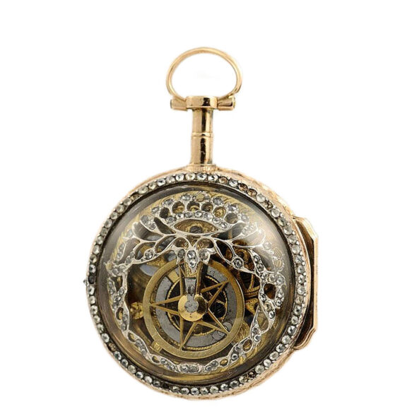 French gold skeletonized verge pocket watch Circa 1780 French gold skeletonized verge pocket watch Circa 1780