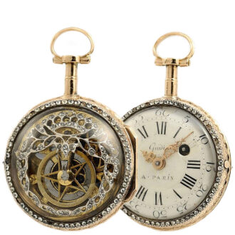 French gold skeletonized verge pocket watch Circa 1780